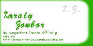 karoly zombor business card